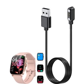 Smart Watch Charger for KIBFLE TGW01 3.3Ft/100cm 2 Pin USB Portable Magnetic Charging Cable Cord for KIBFLE TGW01 Smart Watch