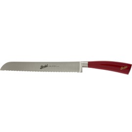 Berkel Elegance Bread Knife | 8.5" Stainless Steel Blade | Elegant Cutlery for Home & Kitchen | Made in Italy (Red)