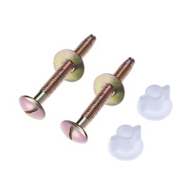 Solid Brass Toilet Bolts Screws Set Heavy Duty Bolts with Plastic Nuts and Washers, 3/10-Inch by 2-3/4-Inch(6 Pack)