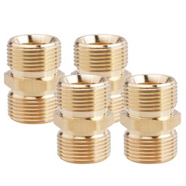 Yakamoz 4 Pieces Pressure Washer Hose Adapter, 3/4" NPT Male Brass Nipples, Brass Pipe Adapter Fittings for Extending and Connecting Pipes