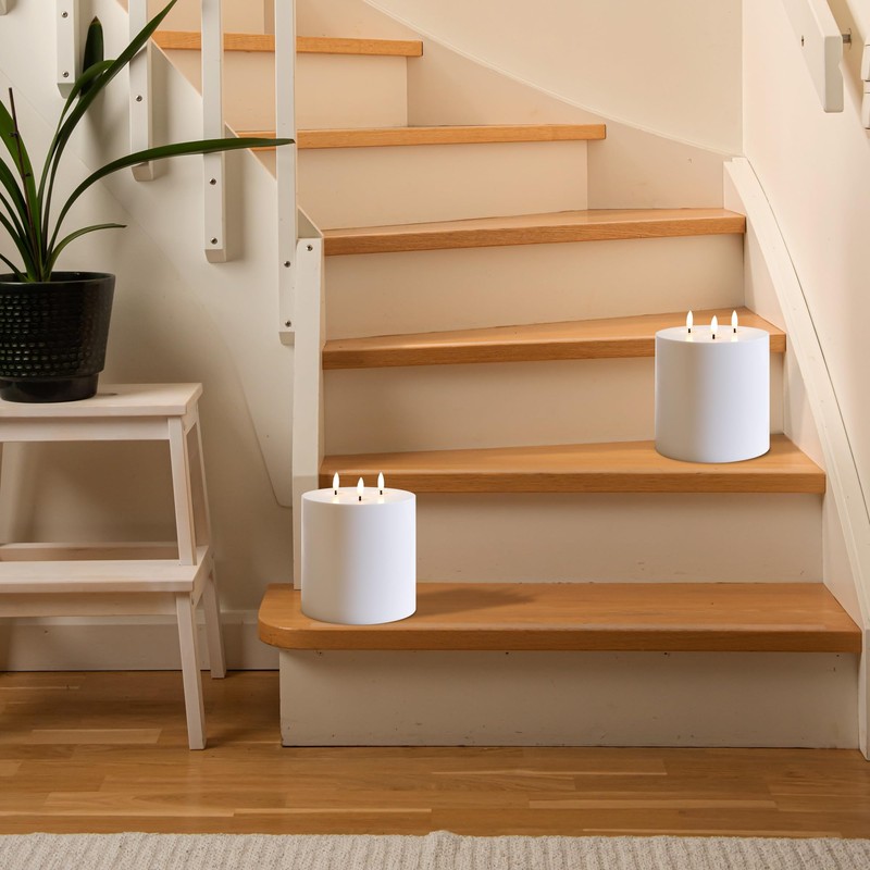 AFINETH Large Outdoor Candles with Remote Waterproof 6"x6" Flickering Flameless