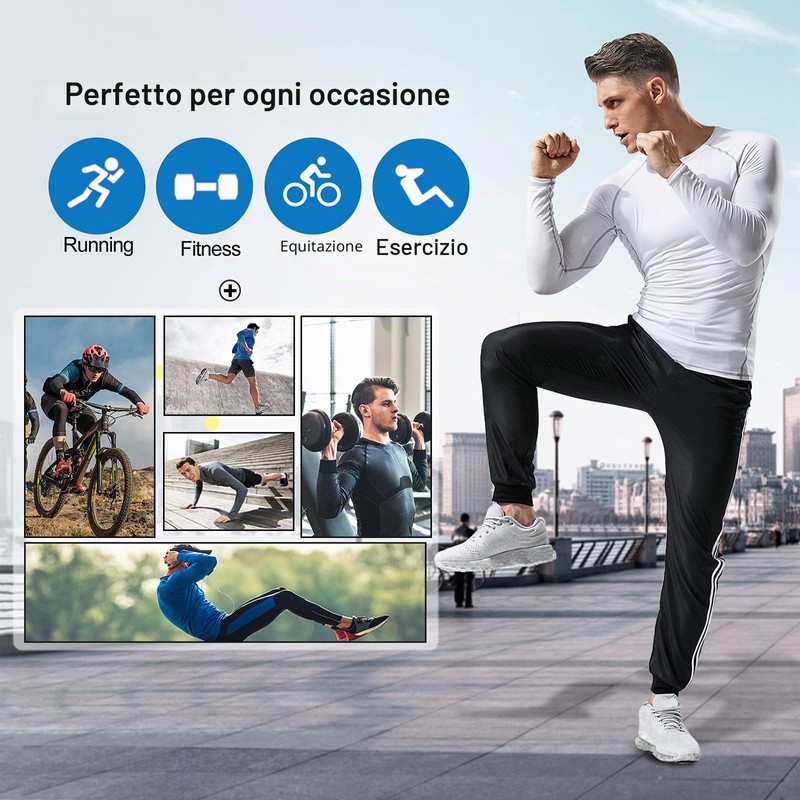 MEETYOO Maglietta Compressione Uomo, Maglie Maniche Lunghe/Corta T Shirt Sportiva
