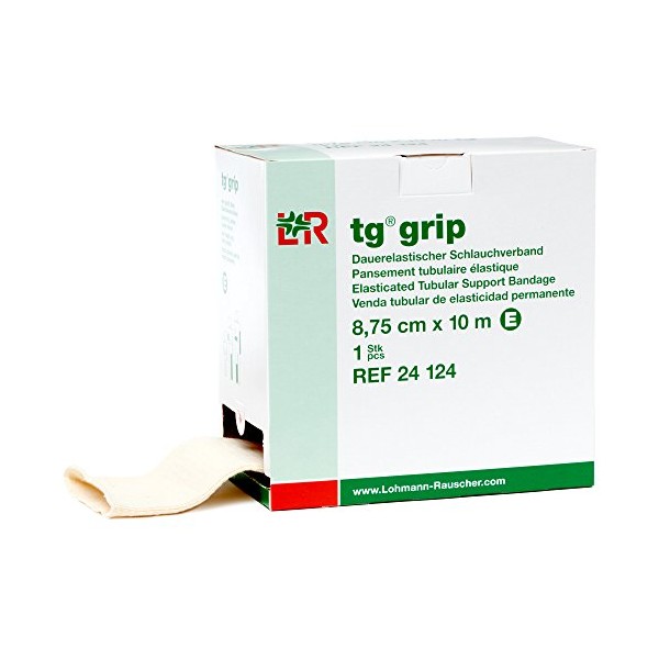 Lohmann & Rauscher Tg Grip, Size E, 8.75cm x 10m, Elasticated Tubular Compression Bandage for Light & Comfortable Support, Sleeve for Sprains, Strains, Soft Tissue Injuries, Skin Friendly Stockinette