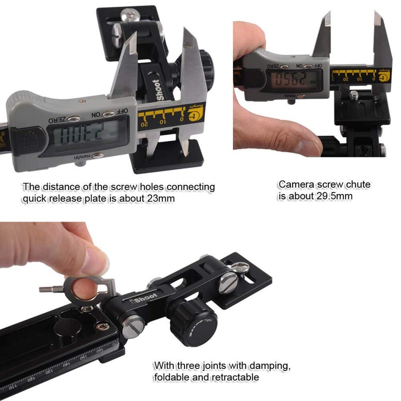 iShoot All-Metal Foldable Telephoto Zoom Lens Bracket, Retractable Long-Focus Lens