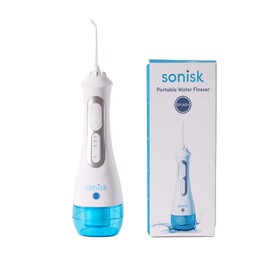 Sonisk Water Flosser | Efficient Cleaning | Gentle on Gums, Tough on Plaque | Includes 4 Floss Heads and Portable Travel Case | Recommended by Dentists