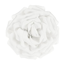 M METERXITY Large Rose Flower Brooches Lapel Pin, Lapel Pins Dainty Satin Fabric Big Camellia Flowers Oversized Brooches and Pins for Wedding/Parties/Clothes/Jewelry [16cm, White]