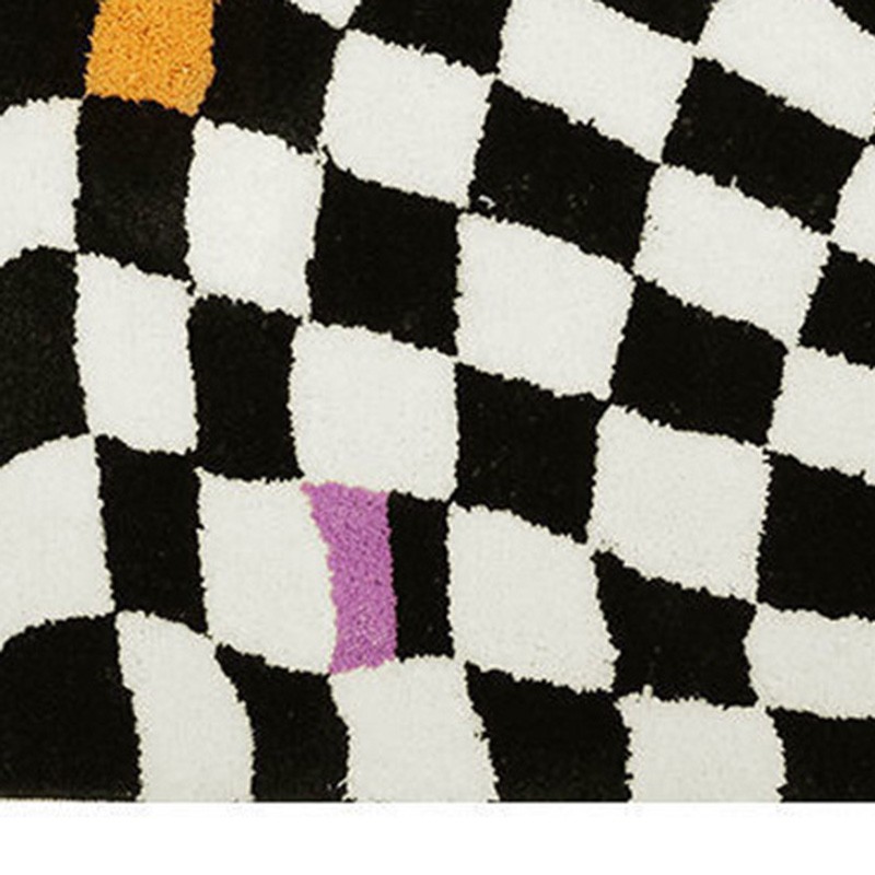 Checkered Doormat Anti Skid Black White Grid Cute Door Mat