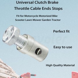 amavoler 10Pcs Universal Clutch Brake Throttle Cable Ends Stops 1/8" Cable Clamps Lock Repair Kit for Motorcycle Motorized Bike Scooter Lawn Mower Garden Tractor Parts