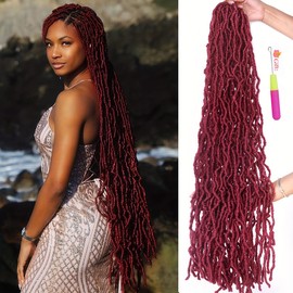 Soft Locs 24 Inch 6 Packs Crochet Hair Faux Locs Pre-looped Super Lightweight Goddess Locs Synthetic Crochet Hair Braids For Black Women (Bug, 24 Inch（Pack of 6）)