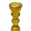 Creative Co-Op Tall Embossed Reclaimed Glass Taper Holder, Chartreuse