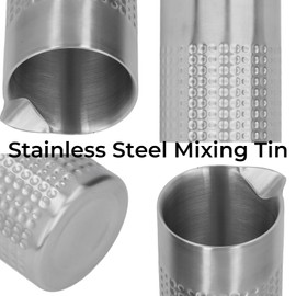 Cocktail Mixing Glass, Stainless Steel Martini Stirring Glass Mixing Tin Bar Mixing Pitcher Cocktail Shaker Cocktail Beaker Boston Shaker Mixing Cups Drink Mixer Glass for Bar Home Bartending