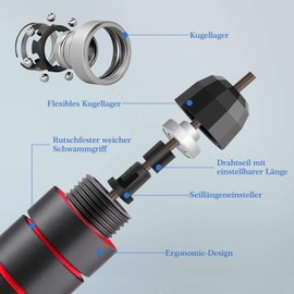 Nytlivet Skipping Rope, Jump Rope of Length Adjustable, Jump Rope with Non-Slip Handles, Skipping Rope for Children, Adults, Women, Men, Fitness & Training Outdoor (Red + Black, 2)