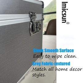Imicsun Lockable Med Storage Box Keys, Large Charcoal Gray Family Safe