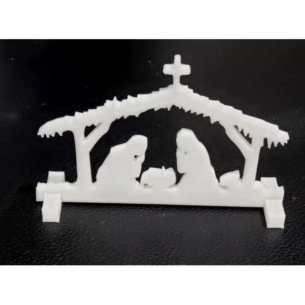 Homemade Stand-Up Nativity Scene Silhouette 4.5" x 3" 3D Printed