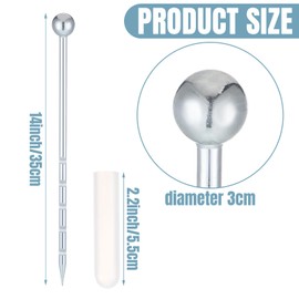 Therwen 14'' Stainless Steel Soil Sampler Probe Soil Sampler for Lawn Plant Garden Farm Underground Soil Sampling Probing Moisture Meter Compaction Septic Tanks Locating Sampling