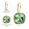 Nobel Schmuck Earrings Rose Gold 925 Sterling Silver Crystals Cushion