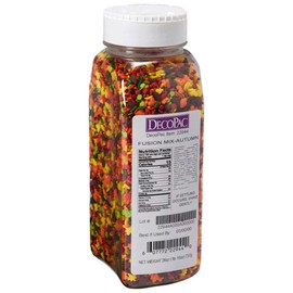 DECOPAC Autumn Fusion Mix Candy Sprinkles, 26oz, Fancy Sprinkles in Handheld Container, Edible Sprinkles For Celebration Cakes, Cupcakes, Cookies and Donuts