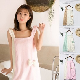 Two-Tone Wrap Shower Skirt ELS-037 Beige-White/FREE 3ea