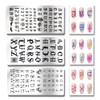 PH PandaHall 3pcs Letter Nail Stamping Plates Font Letters Number