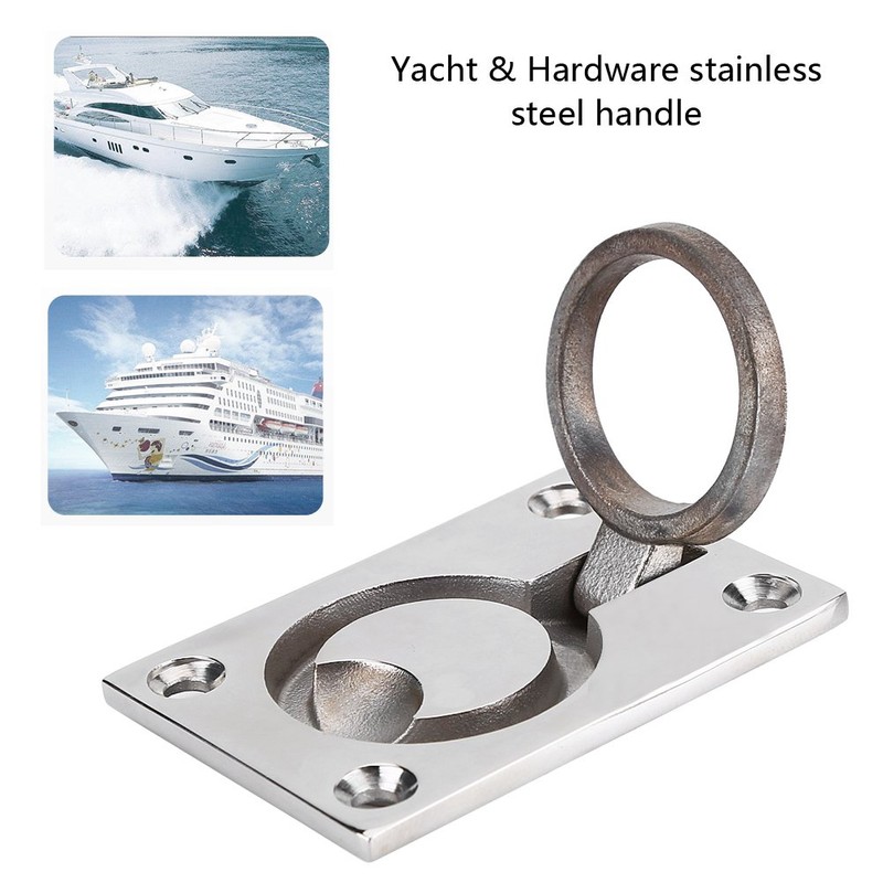 Boat Hatch Handle, Stainless Steel Ring Handle Flush Hatch Locker
