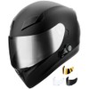 GDM Full Face Bluetooth Motorcycle Helmet with 3 Shields (Gold,