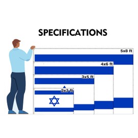 Double Sided Israel Flag 3x5FT Israeli National Flag Printed 100D Polyester With 2 Grommets For Israelite Themed Festival Events Parades Party Decor (3x5FT 3PLY)