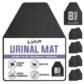 Urinal Mats for Men Bathroom Commercial | Urinal Mats Disposable | 8-Pack Black Odor-Control Urinal Pads for Professional Restroom Hygiene