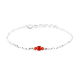 Carnelian Dainty Bracelet in Sterling Silver