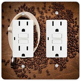 Coffee Beans Heart Shape with Espresso Coffee -Light Switch Plate Cover - Double GFI Double Rocker - Two Gang Switch Plate Cover Switch Plate Cover