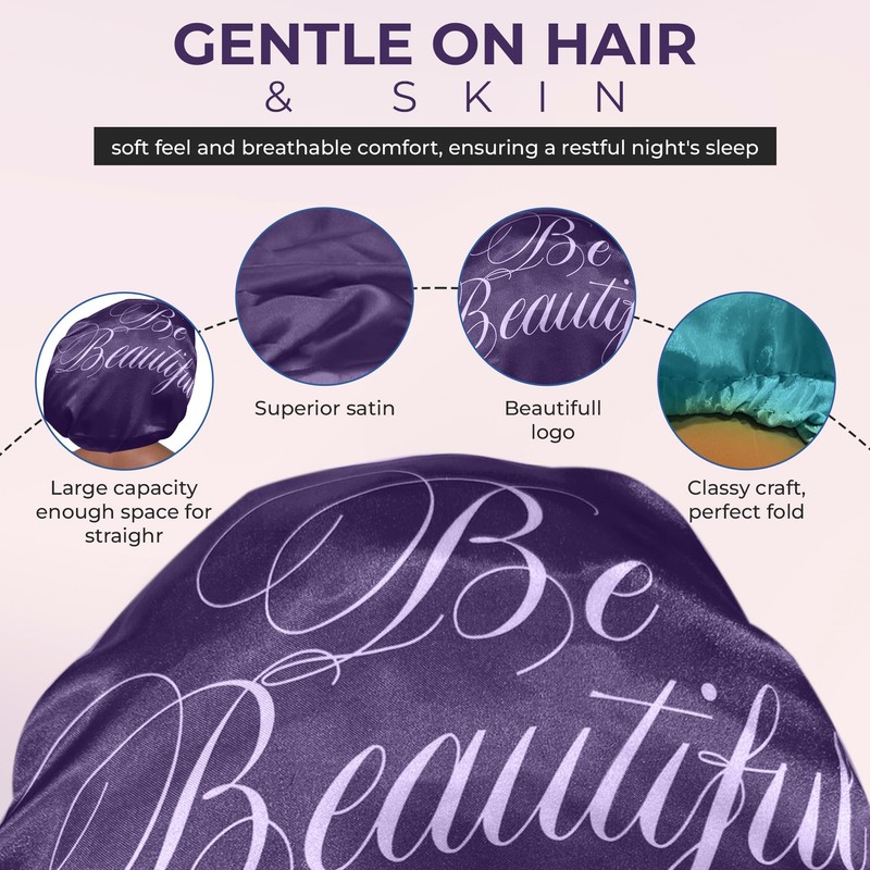 BE BEAUTIFUL EXTENSIONS women Bonnet sleeping bonnet satin night cap
