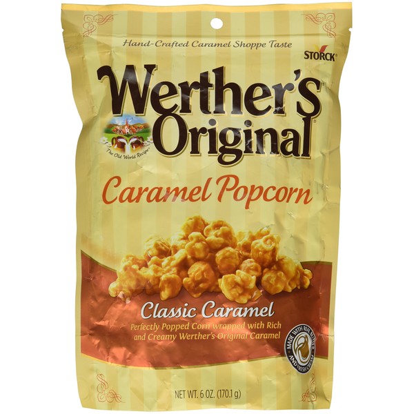 Werther's, Original, Caramel Popcorn, Classic Caramel, 6 Ounce Bag (Pack