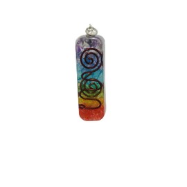 7 Chakra Pendant Healing stone Orgone Pendant real gemstone is embedded Rainbow Pendant with Wax Cord Rope Used for negative energy Meditation and Yoga Spiritual Energy Gift