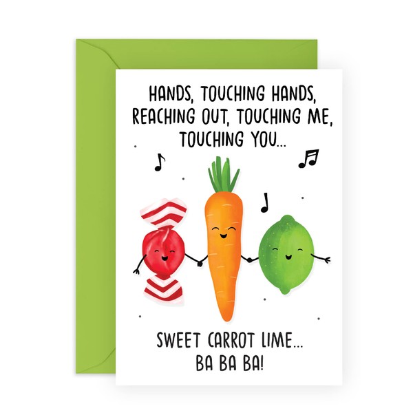 Birthday Cards For Women - Funny Birthday Gifts For Men - 'Sweet Carrot Lime' - Dad Birthday Cards - Mum Birthday Card - For Him Her - Comes With Fun Stickers - Made In The Uk By Central 23