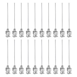 sourcing map 20pcs 21Gauge Stainless Steel Dispensing Needles, 1-1/2" All Metal Glue Needle Tube Blunt Tips Luer Lock for Thick Liquids, Ink, Glue, Lab Use