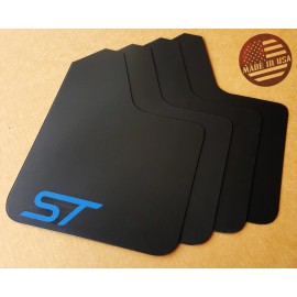 StreetRays [Originals] [SR] 13-18 FOCUS ST RS SE Mud Guard Flaps STARTER Set BLACK w/ Logo NO HARDWARE