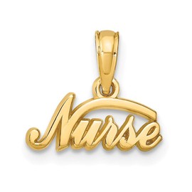 14k Yellow Gold Nurse Charm Pendant