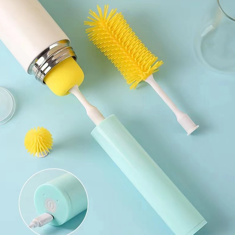 Electric Bottle Brush Cleaner Smart Removable Long Handle Silicone Automatic