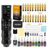 YILONG Wireless Tattoo Kit Complete Rotary Pen Machine 1200mAh Power