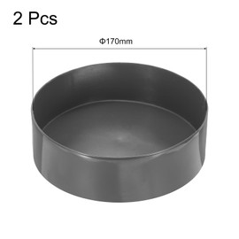 sourcing map 2pcs Rubber End Caps 170mm(6.7 inch) ID Vinyl Round Tube Bolt Cap Cover Screw Thread Protectors Dark Grey
