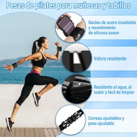 KIROGILY Polainas para Tobillo y Muñeca, Ajustables, Silicona, 2 lbs 2PCS