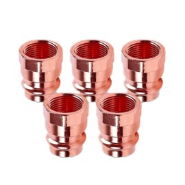 Copper Press Female Adapter – 1/2" FIP x Press LF ProPress Female NPT x Press Connection – Durable Adapter Pressure Copper Fitting for Commercial and Residential High-Pressure Systems - Pack of 5