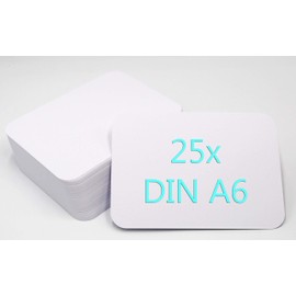 25 Cards DIN A6 10.5 x 14.8 cm 350 g/m² White Blank Postcards with Rounded Corners Coloured Card Craft Paper Craft Cards