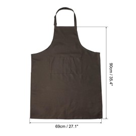HARFINGTON 2 Pack Kitchen Cooking Aprons 90x69cm Adjustable Bib Waterproof Chef Apron with 3 Pockets for Men Women Chef, Brown