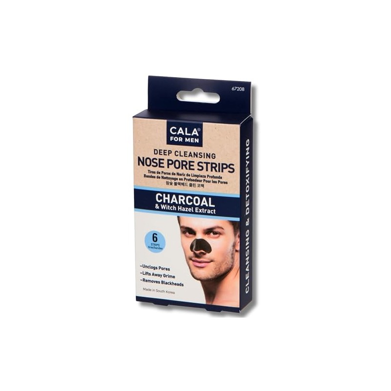 Cala Men Charcoal Nose Pore Strips with Witch Hazel &