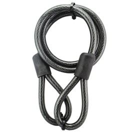 Lumintrail 12mm (1/2 inch) Heavy-Duty Security Cable, Vinyl Coated Braided Steel with Sealed Looped Ends (4', 7', 15' or 30') (15-FT)