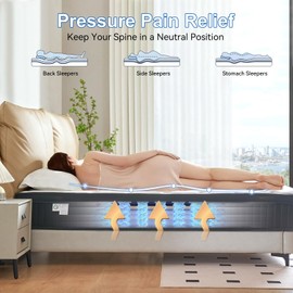 Juego Full Mattress 12 Inch Hybrid Memory Foam Mattress Full Size Bed in A Box, Black