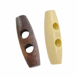 Wood Toggle Buttons Olive Shape Wooden Coat Buttons 40pcs 3cm for Sewing, Knitting, Duffle Coat,2colour, Pack of 40