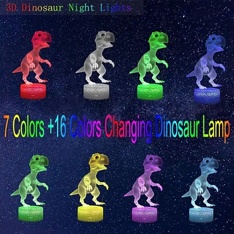 Dinosaur Series Colorful 3D Night Light LED Touch 16 Color