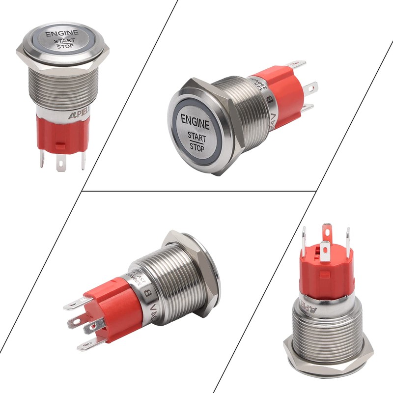 APIELE Push Start Ignition Switch, Off-(ON) Instant Engine Start Push