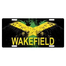 Fast Service Designs Jamaica Flag License Plate Jamaican Eagle Emblem Wakefield